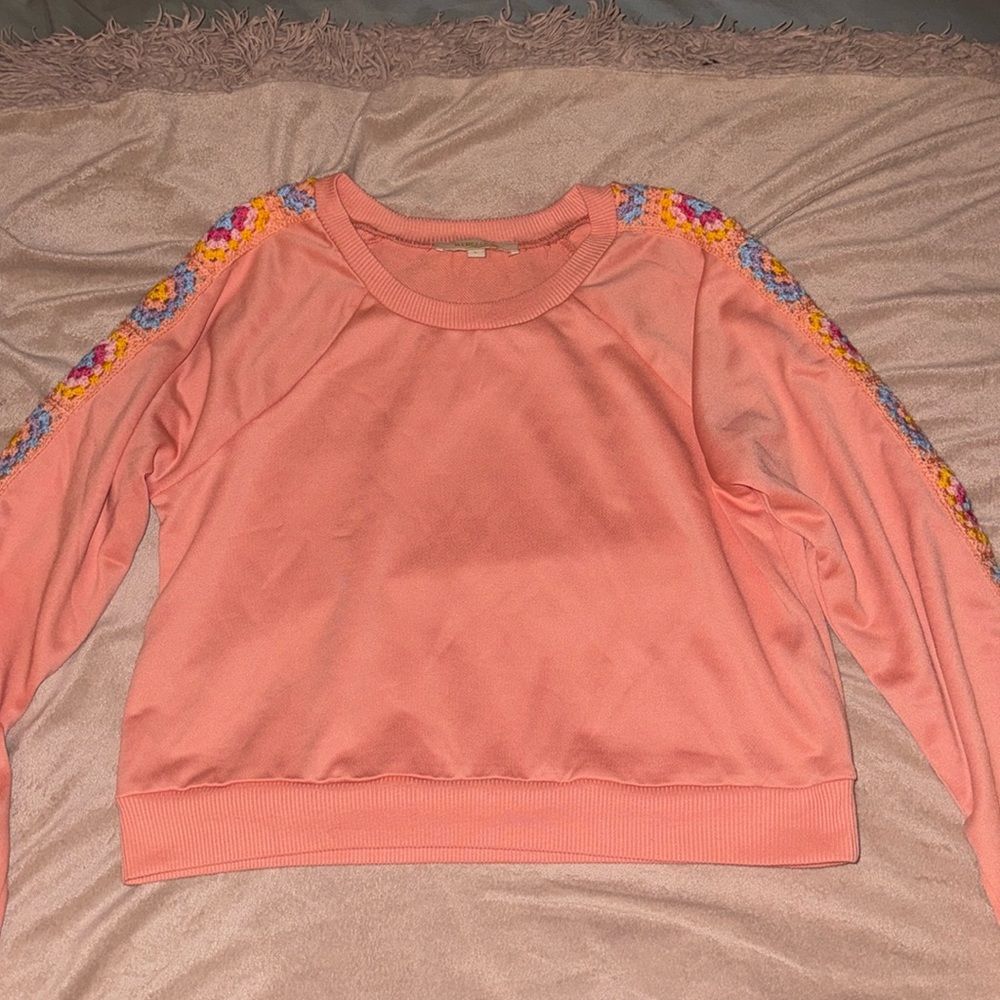Crochet Detail Sweatshirt NWOT